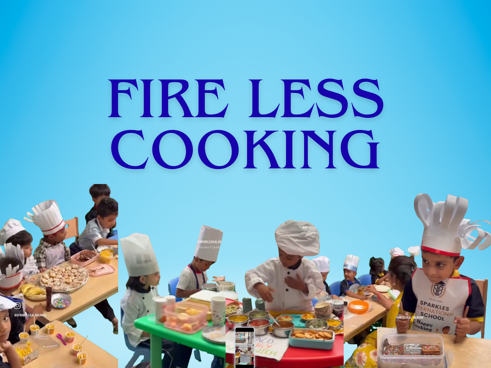 Kids cooking activity at Sparkles International School Kalaburagi