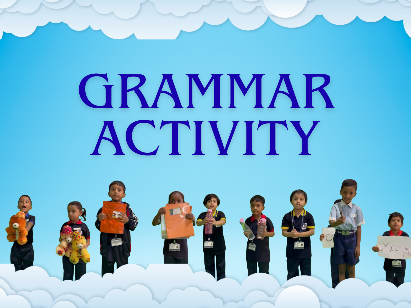Singular and plural activity for kids at Sparkles International School